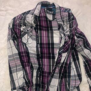 Signature Roar Button Up Long Sleeve Plaid